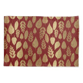 金ゴールドと紅葉模様 枕カバー (裏面-左)