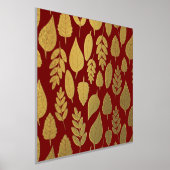 金ゴールドと紅葉模様 箔ポスター (レイダウン)