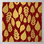 金ゴールドと紅葉模様 箔ポスター (正面)