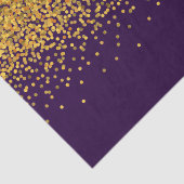 金ゴールドと紫のガラスの紙吹雪点 薄葉紙 (詳細)
