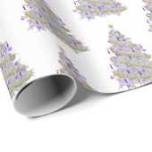 金ゴールドと紫のクリスマスツリー ラッピングペーパー (ロールコーナー)