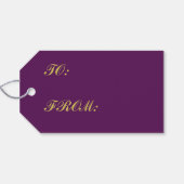 金ゴールドと紫のクリスマス ギフトタグ (裏面横)