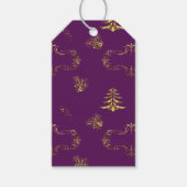 金ゴールドと紫のクリスマス ギフトタグ (正面)
