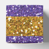 金ゴールドと紫のグリッターストライプ印刷 フェイバーボックス (上部)