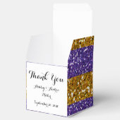 金ゴールドと紫のグリッターストライプ印刷 フェイバーボックス (オープン)