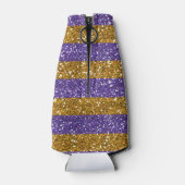 金ゴールドと紫のグリッターストライプ印刷 ボトルクーラー (裏面)