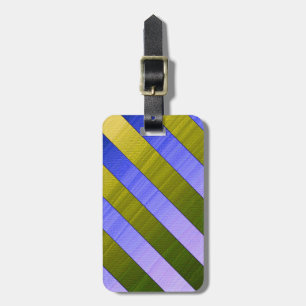金ゴールドと紫のストライプパターン ラゲッジタグ