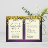 金ゴールドと紫のバチェロレッテ週末パーティー 招待状 (スタンド正面)