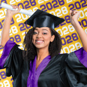 金ゴールドと紫の卒業背景 タペストリー