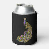 金ゴールドと紫の孔雀が明るく輝く 缶クーラー (缶正面)