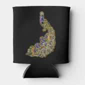 金ゴールドと紫の孔雀が明るく輝く 缶クーラー (正面)