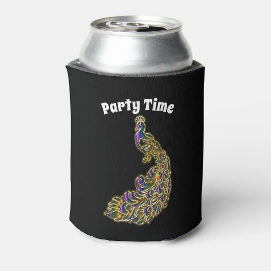 金ゴールドと紫の孔雀が明るく輝く 缶クーラー (缶裏面)