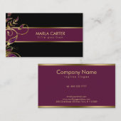 金ゴールドと紫の渦巻き 名刺 (正面/裏面)