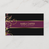 金ゴールドと紫の渦巻き 名刺 (正面)