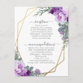 金ゴールドと紫エレガントフローラ結婚詳細 エンクロージャーカード (正面)