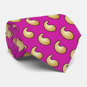 金ゴールドと紫王室のペイズリー ネクタイ (ロール)