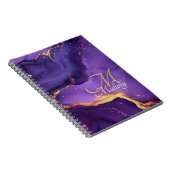 金ゴールドと紫瑪瑙💜✨スクリプエレガントトモノグラム ノートブック (右側)