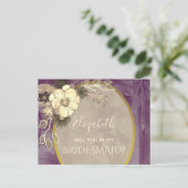 金ゴールドと紫素朴の花嫁の提案 ポストカード (スタンド正面)