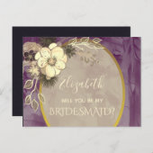 金ゴールドと紫素朴の花嫁の提案 ポストカード (正面/裏面)