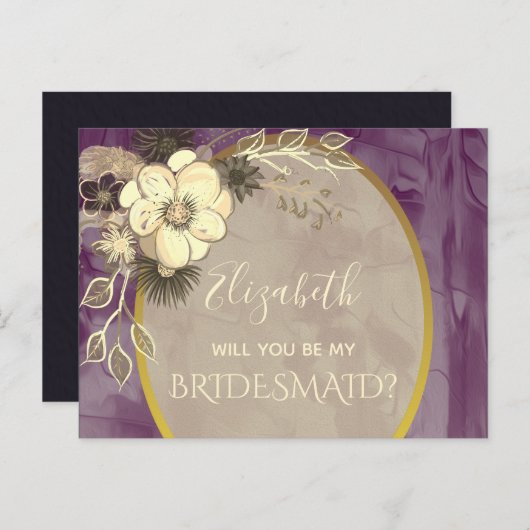 金ゴールドと紫素朴の花嫁の提案 ポストカード (正面/裏面)