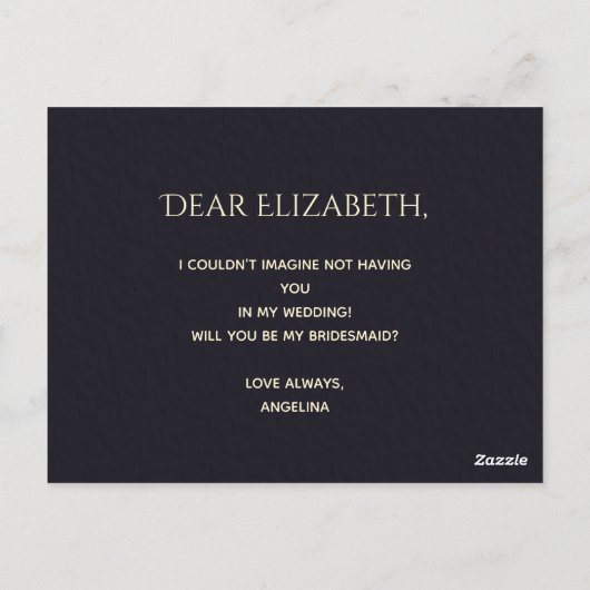 金ゴールドと紫素朴の花嫁の提案 ポストカード (裏面)