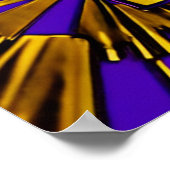 金ゴールドと紫色のクロスとレイのポスター ポスター (角)