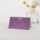 金ゴールドと紫色のデコヴィンテージの結婚式座席表 プレイスカード (裏面)