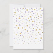 金ゴールドと紫色のバルーン |パーティー感謝状 サンキューカード (裏面)