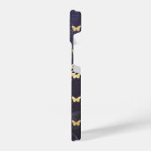 金ゴールドと紫色の蝶iPhone 14ケース iPhoneケース (左側面)