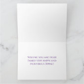 金ゴールドと紫色の象ハッピーディワリカード カード (内部)