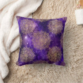 金ゴールドと紫銀河系の法曼荼羅図 クッション (ブランケット)