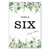 金ゴールドと結婚グリーンリーがテーブル番号カードに。 テーブルナンバー (裏面)