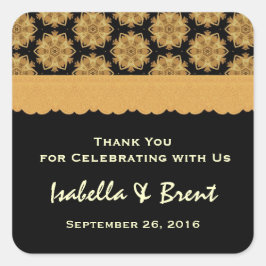 金ゴールドと結婚ブラックの結婚R354 スクエアシール