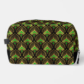 金ゴールドと緑のアールデコパターン ドップキット (正面)