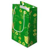 金ゴールドと緑のオーナメント スモールペーパーバッグ (裏面アングル)