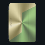 金ゴールドと緑のメタリックルックバックグラウンド iPad MINIカバー<br><div class="desc">金ゴールドと緑の幾何学的な背景、カスタマイズ可能な背景を持つメタリックな外観。</div>