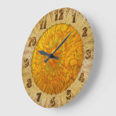 金ゴールドと緑のメッキを施した抽象芸術パット ラージ壁時計 (傾斜)