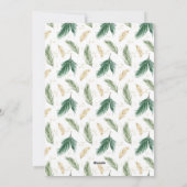 金ゴールドと緑の松の針リースクリスマスフォト シーズンカード (裏面)