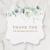 金ゴールドと緑の植物学結婚の感謝 フェイバータグ (裏面)