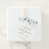 金ゴールドと緑の植物学結婚の感謝 フェイバータグ (インサイチュ)