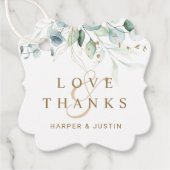 金ゴールドと緑の植物学結婚の感謝 フェイバータグ (正面)