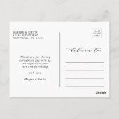 金ゴールドと緑の植物学結婚の感謝 ポストカード (裏面)