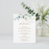 金ゴールドと緑の植物学結婚の詳細 エンクロージャーカード (スタンド正面)