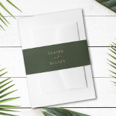 金ゴールドと緑の水の色結婚の 招待状ベリーバンド