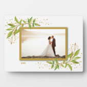 金ゴールドと緑の水彩フォトイーゼル フォトプラーク (正面)