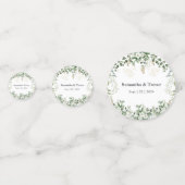 金ゴールドと緑の葉の緑のビンヤード コンフェッティ (裏面)