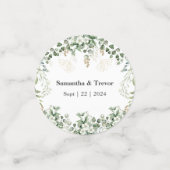 金ゴールドと緑の葉の緑のビンヤード コンフェッティ (スモール正面)