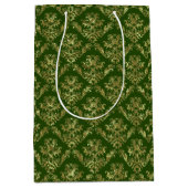 金ゴールドと緑の赤いヴィンテージマスク2 ミディアムペーパーバッグ (正面)