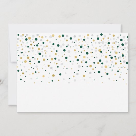 金ゴールドと緑の風船モダン大人の誕生日パーティー 招待状 (裏面)