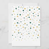 金ゴールドと緑の風船モダン大人の誕生日パーティー 招待状 (裏面)